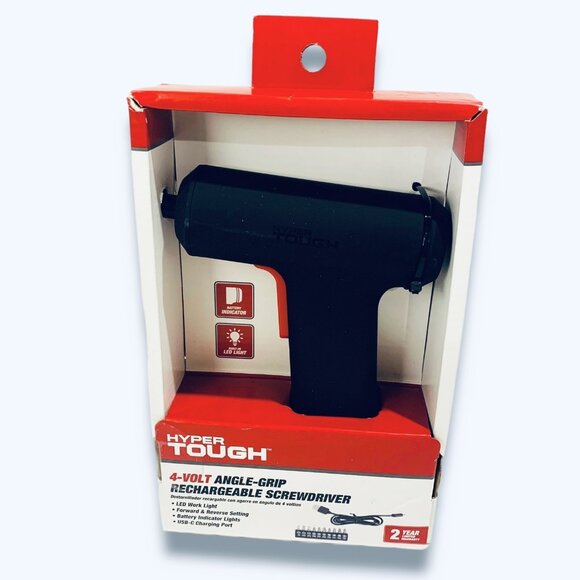 Hyper Tough 4-Volt MAX* Lithium-Ion Angle-Grip Cordless Screwdriver! NEW! NIB! - Picture 1 of 7
